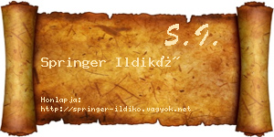 Springer Ildikó névjegykártya