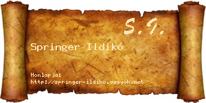 Springer Ildikó névjegykártya